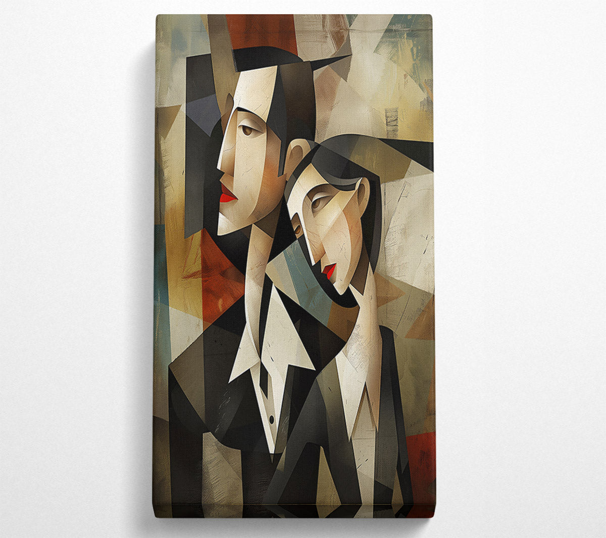 Red And Black Embrace Canvas Wall Art