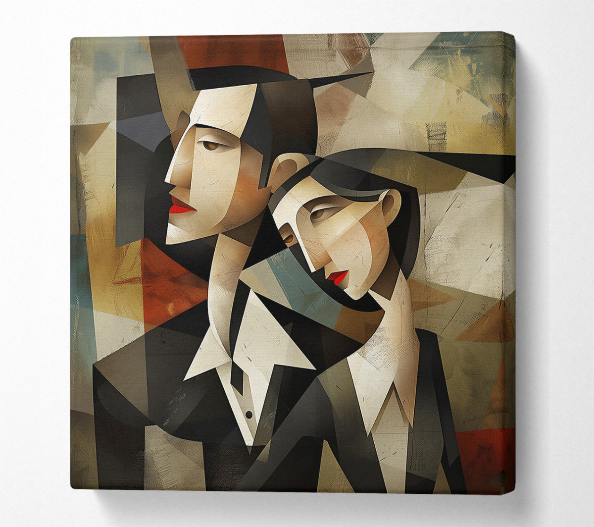 Red And Black Embrace Canvas Wall Art