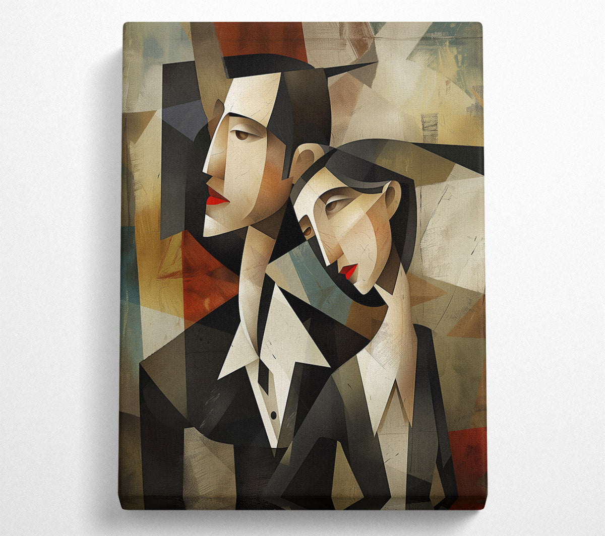 Red And Black Embrace Canvas Wall Art