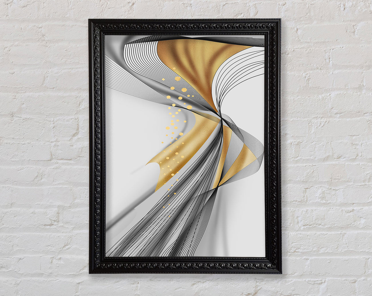 Abstract Lines And Gold Framed Print