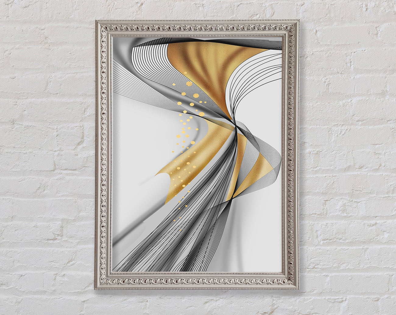 Abstract Lines And Gold Framed Print