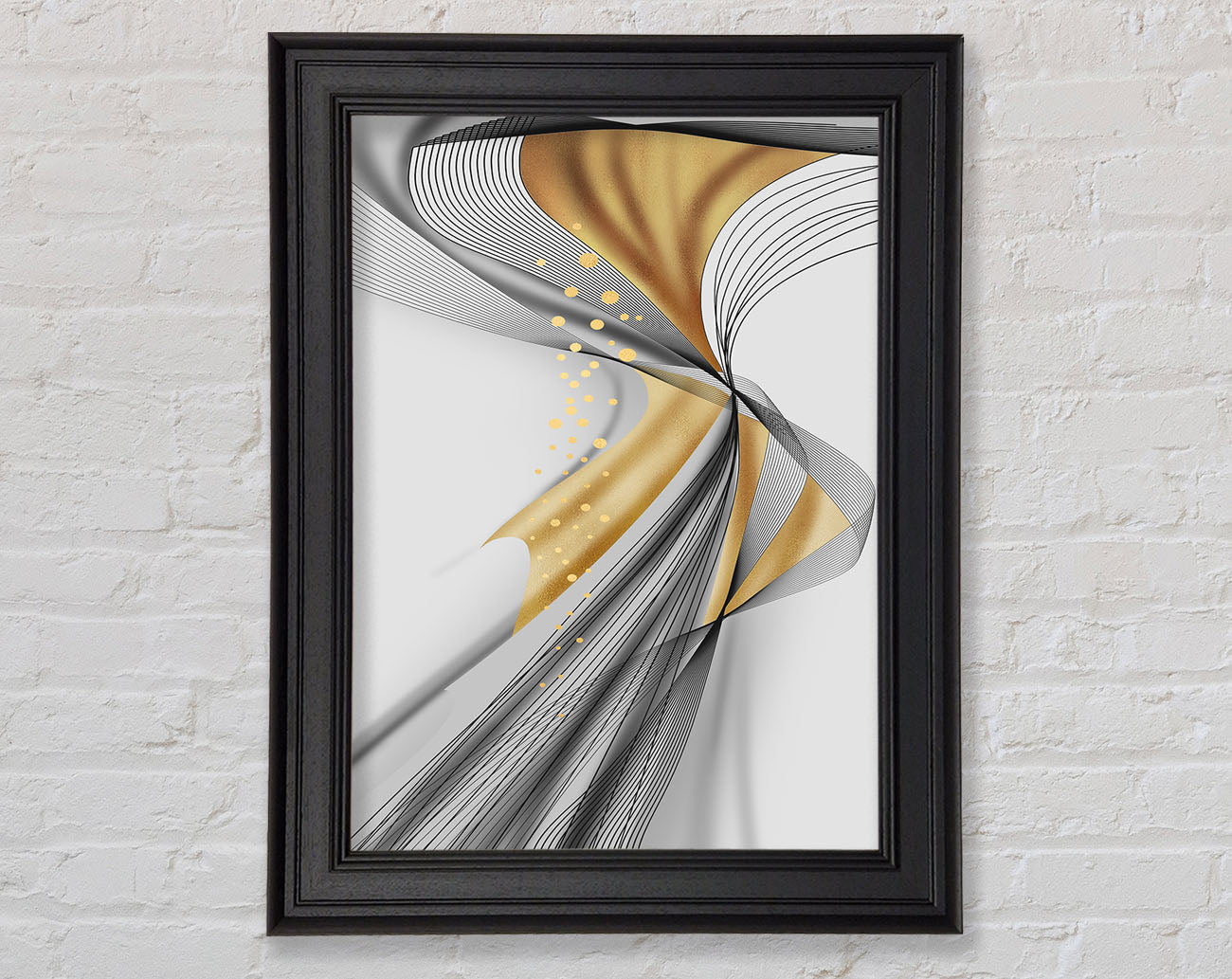 Abstract Lines And Gold Framed Print