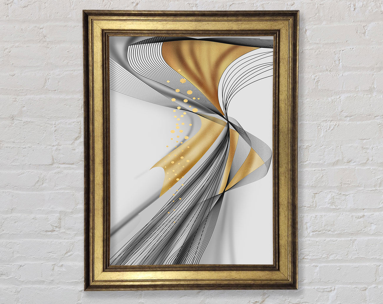 Abstract Lines And Gold Framed Print