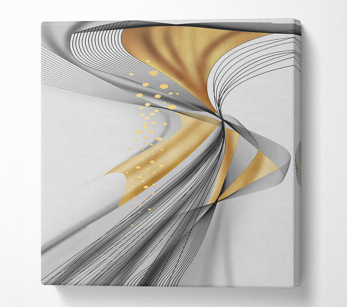 Abstract Lines And Gold Canvas Art