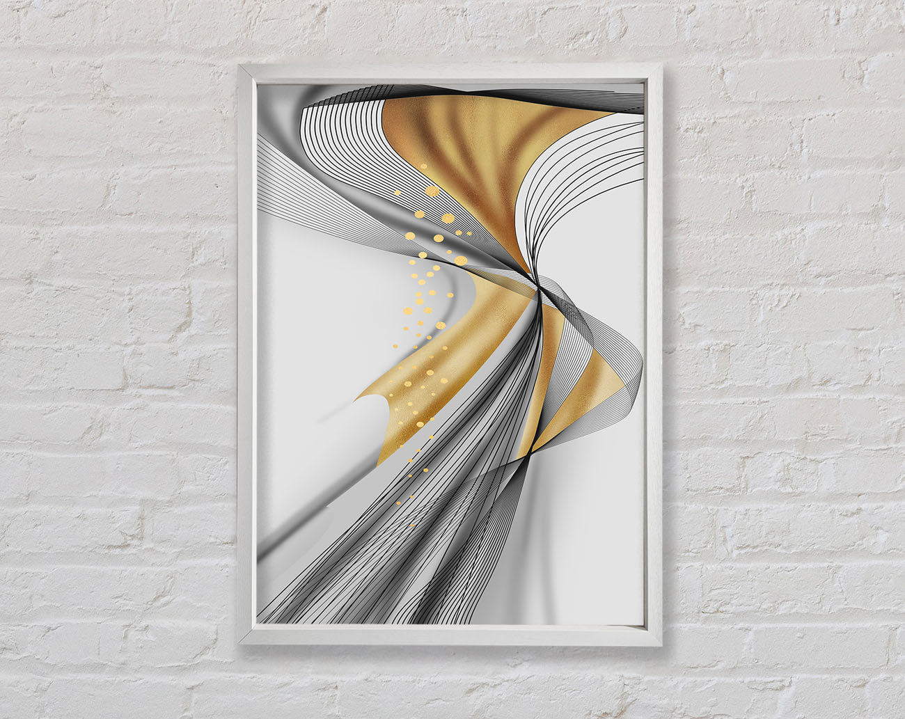 Abstract Lines And Gold Framed Print