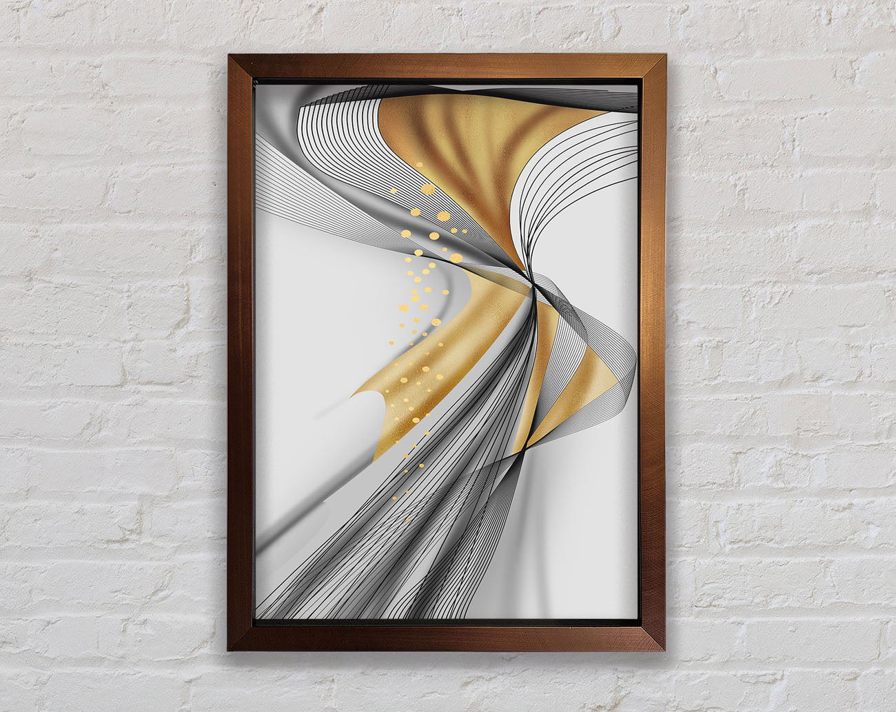 Abstract Lines And Gold Framed Print