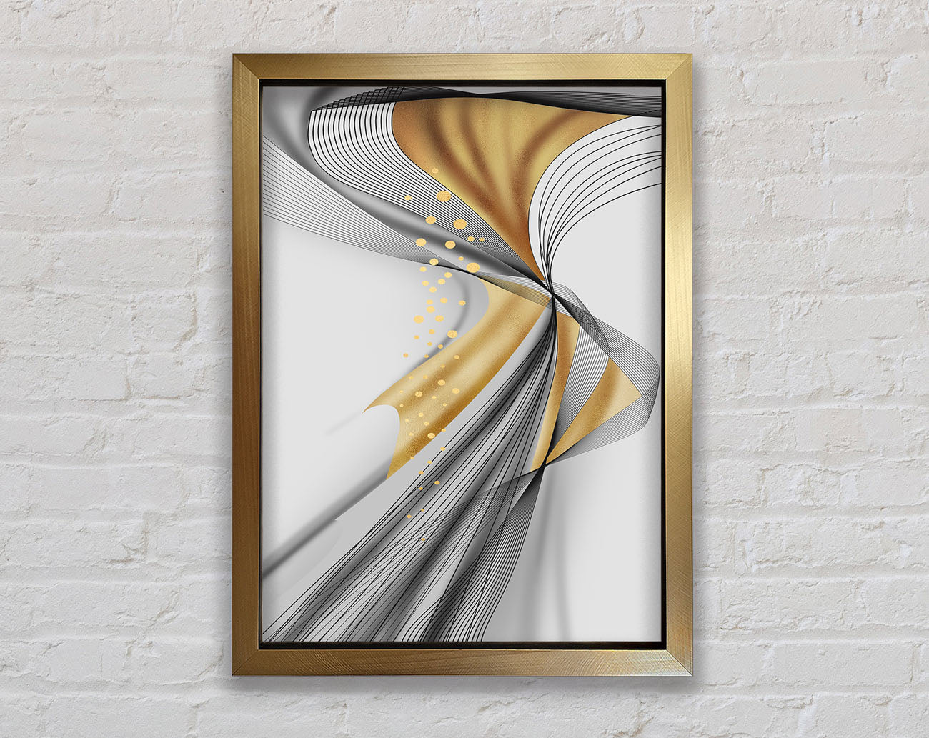 Abstract Lines And Gold Framed Print