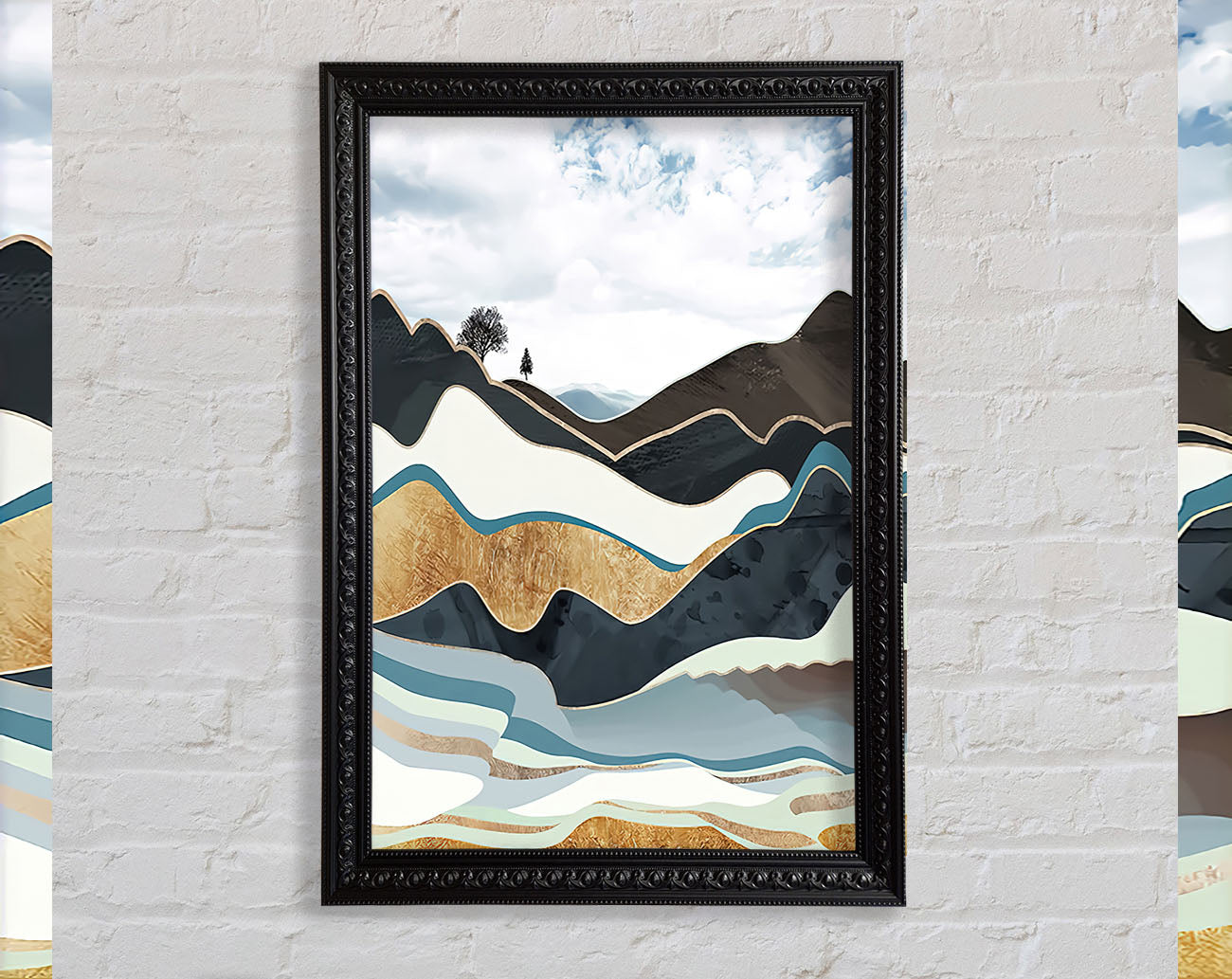Abstract Mountain Framed Print