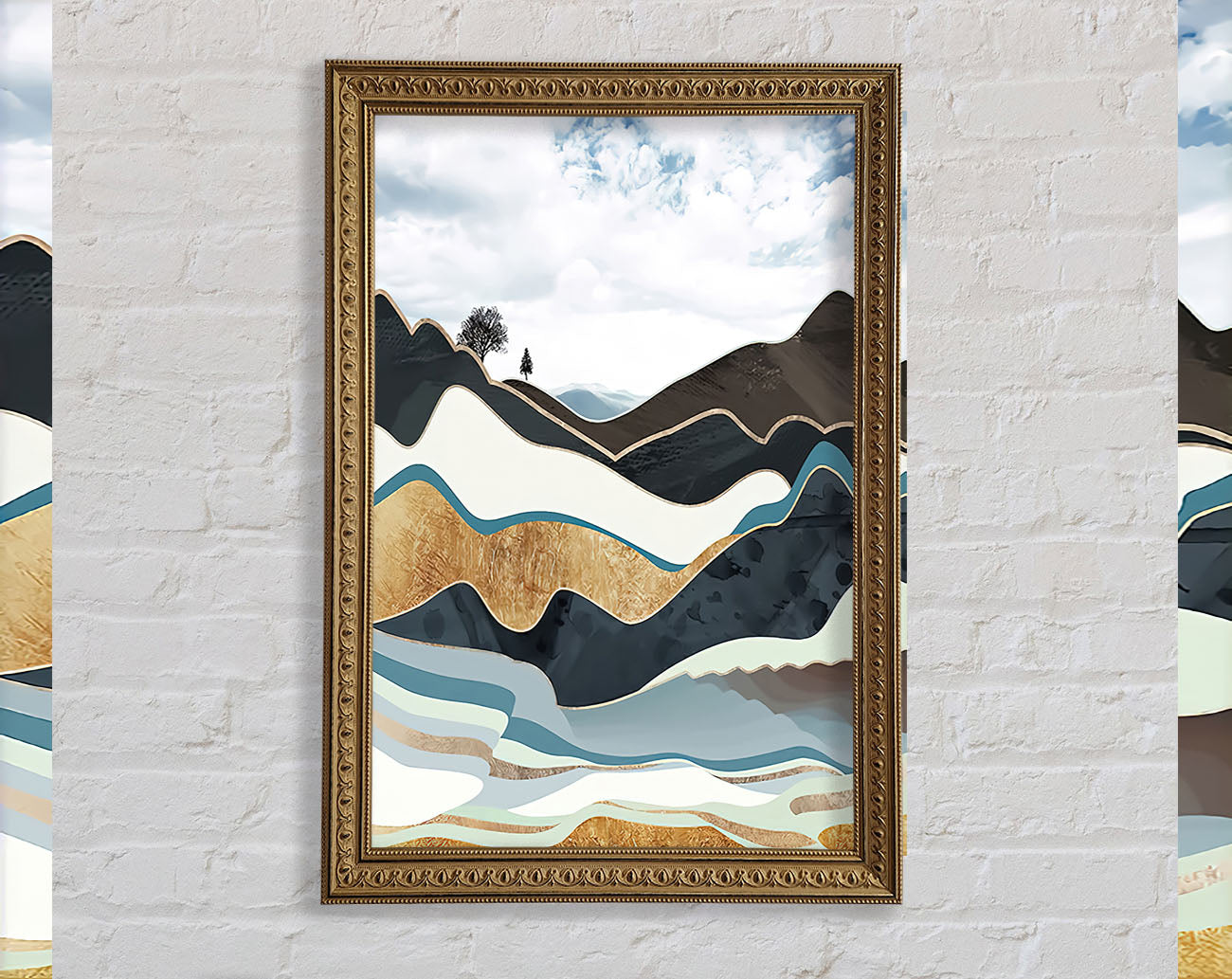 Abstract Mountain Framed Print