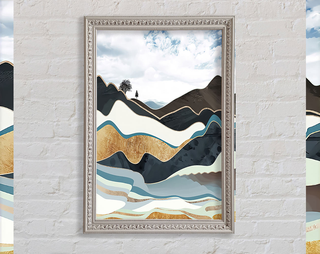 Abstract Mountain Framed Print
