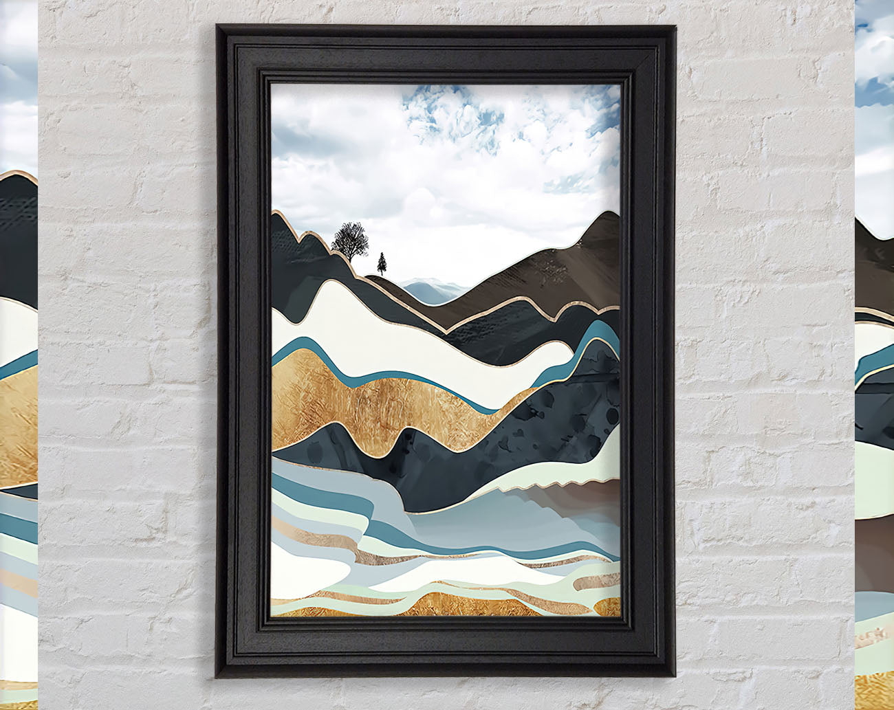 Abstract Mountain Framed Print