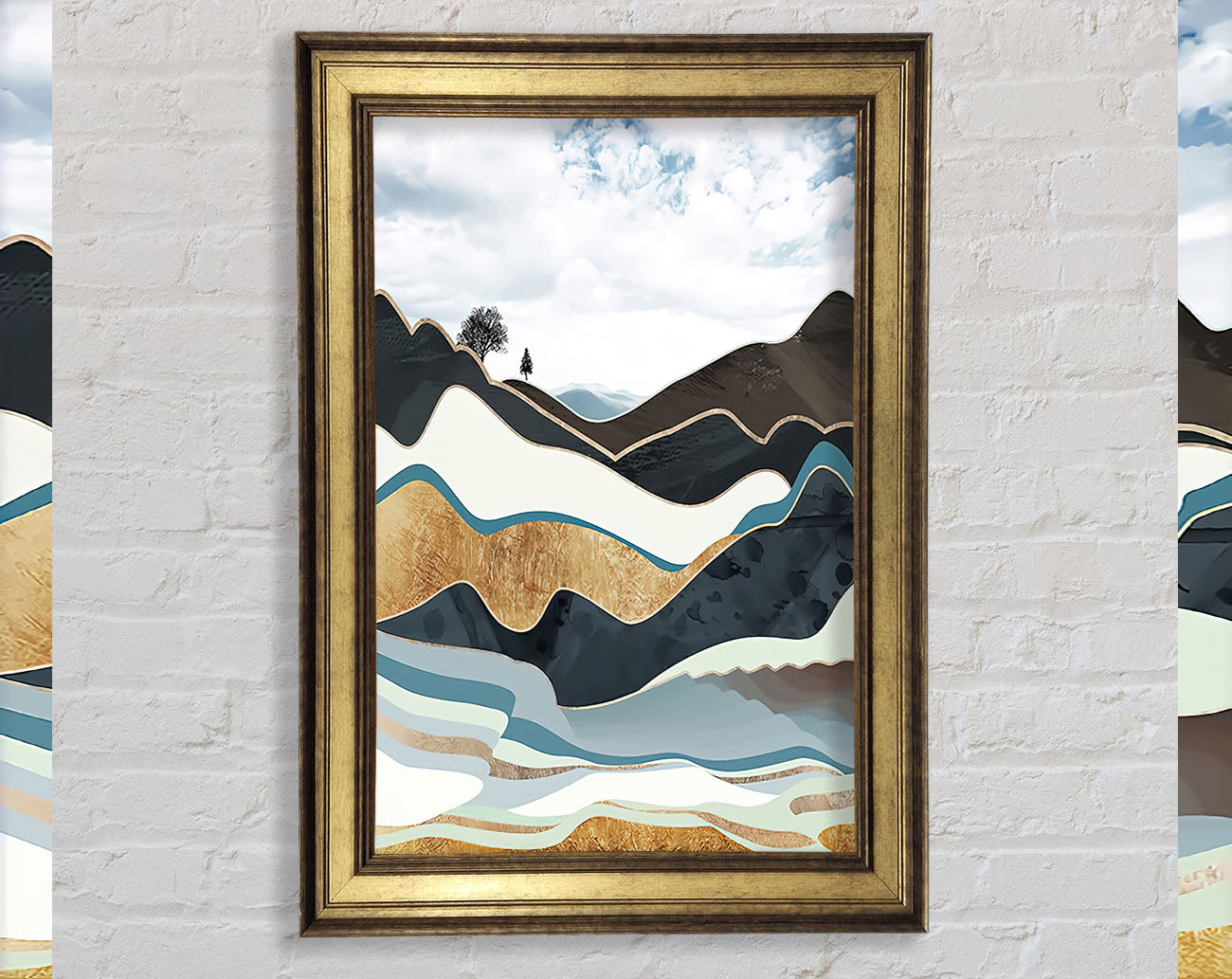 Abstract Mountain Framed Print