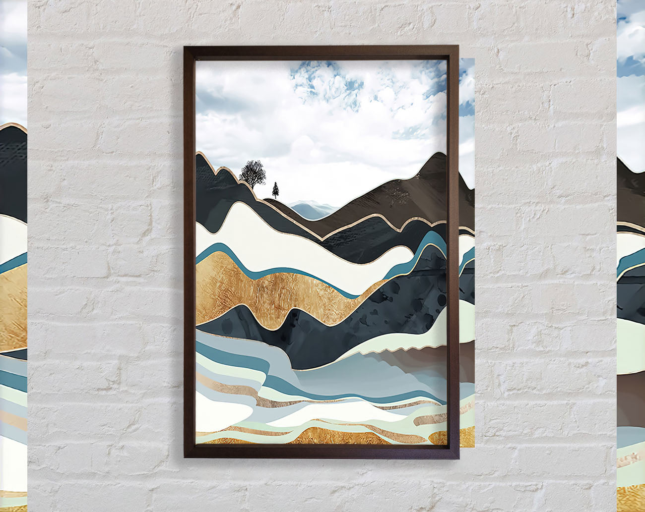 Abstract Mountain Framed Print