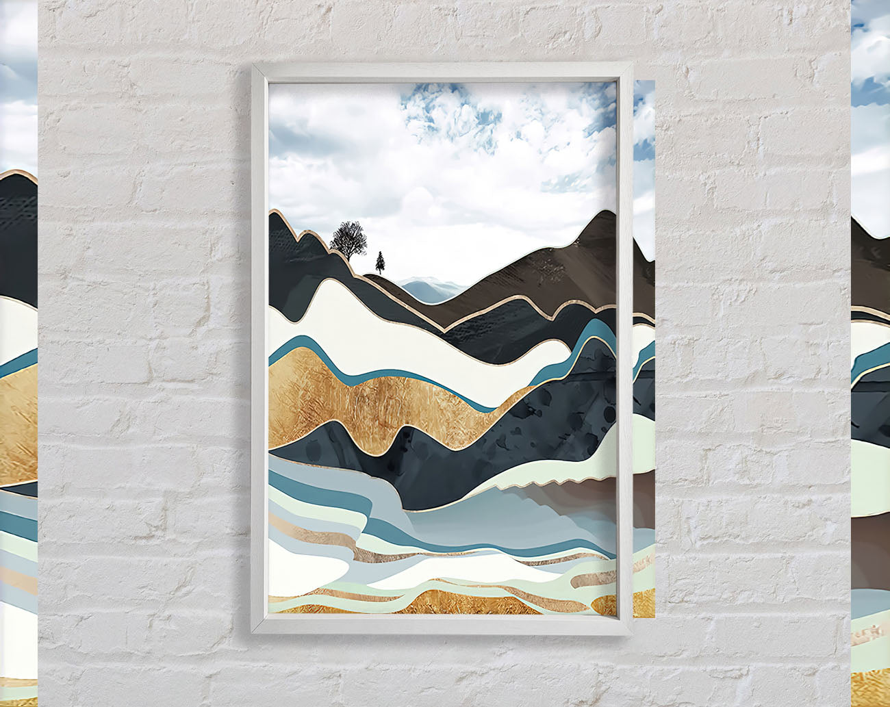 Abstract Mountain Framed Print