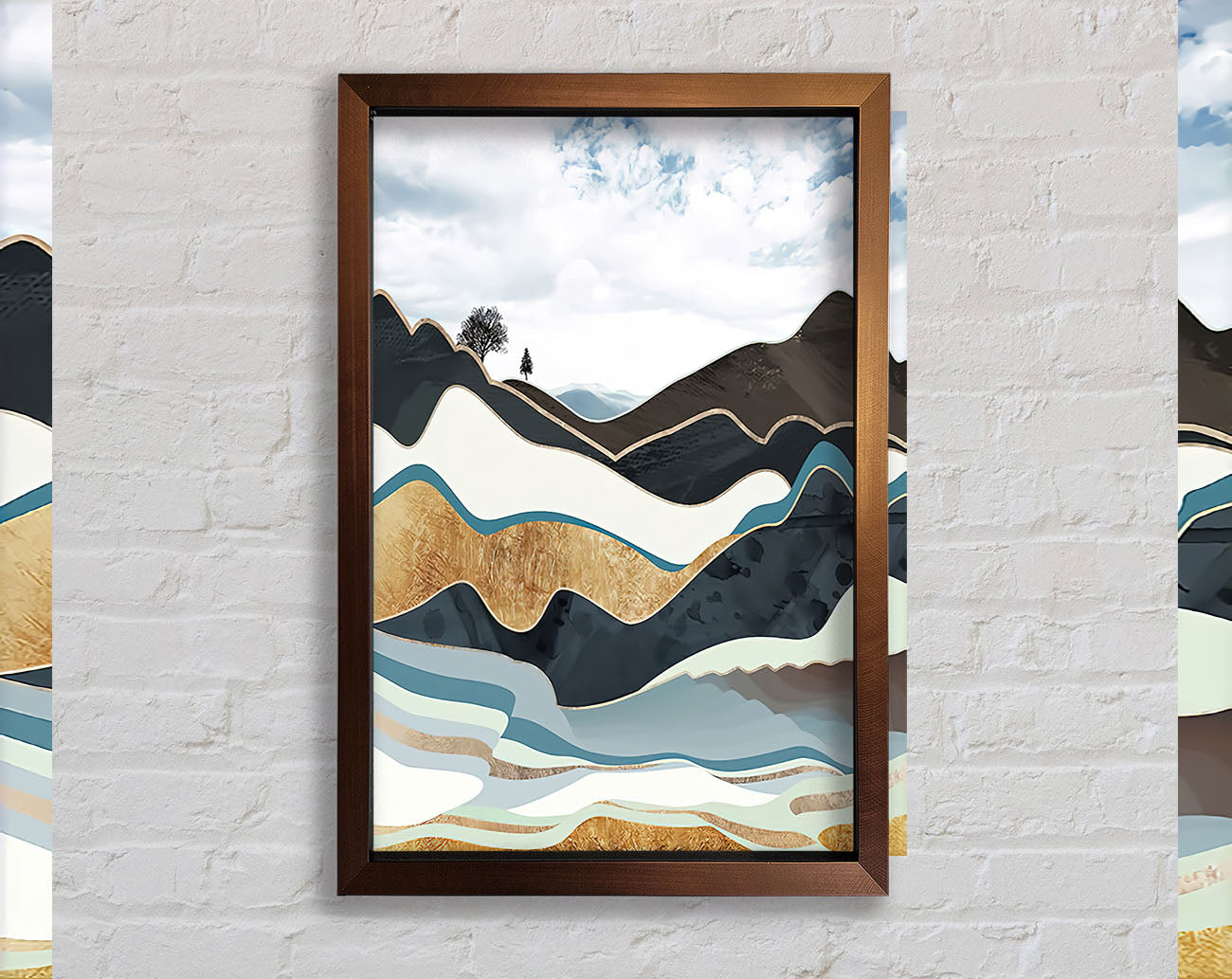 Abstract Mountain Framed Print