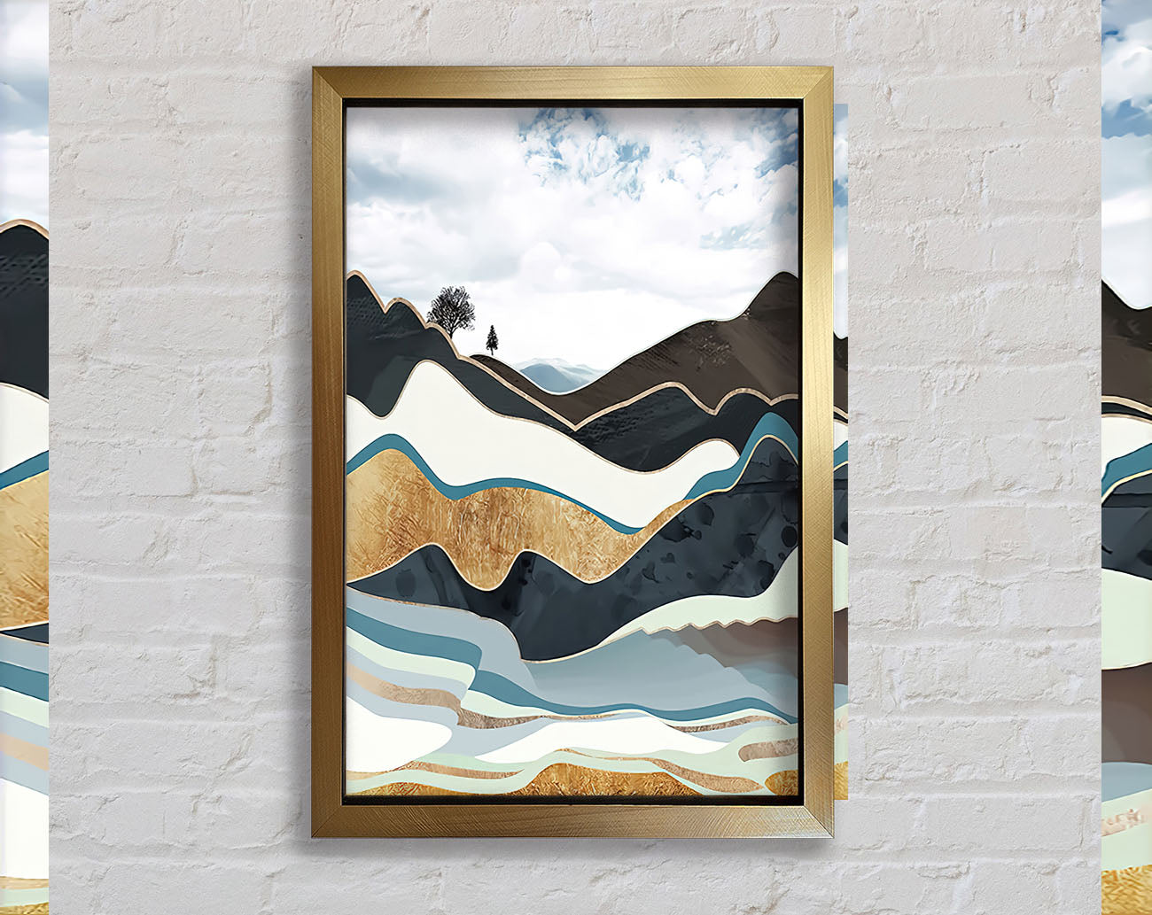 Abstract Mountain Framed Print
