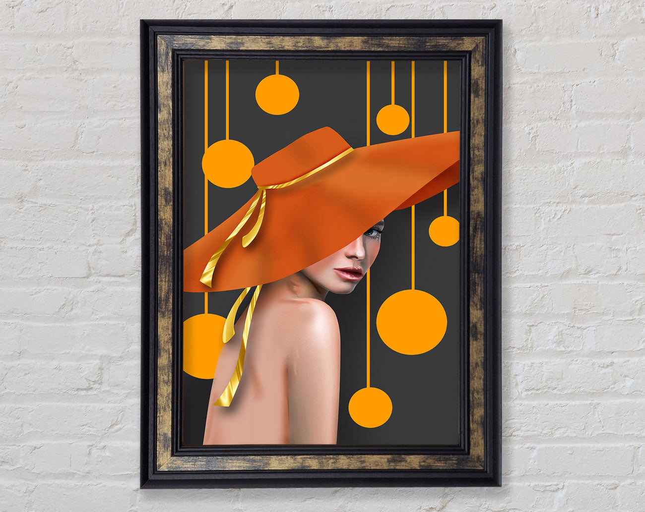 Abstract Orange Hat Framed Print