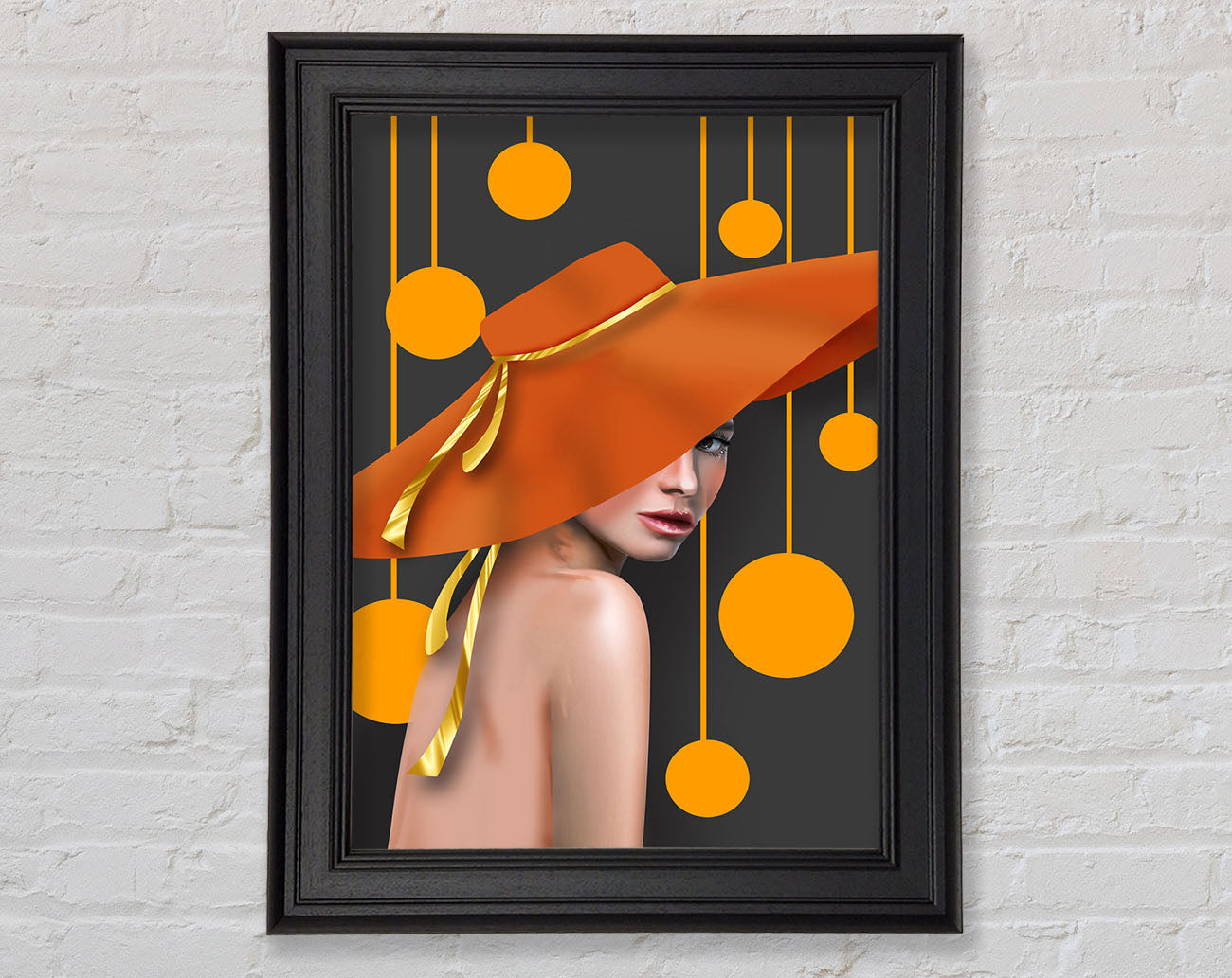 Abstract Orange Hat Framed Print