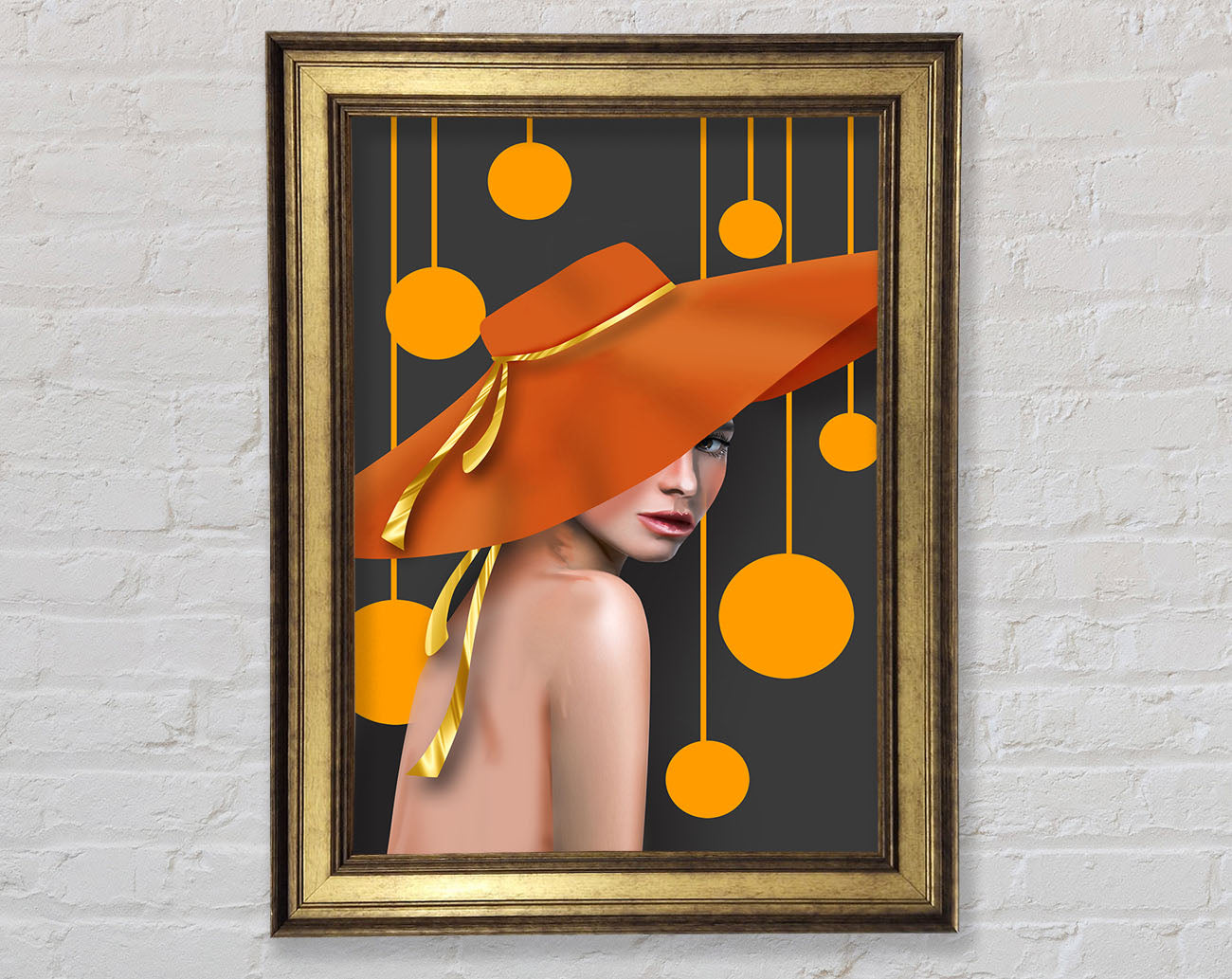 Abstract Orange Hat Framed Print