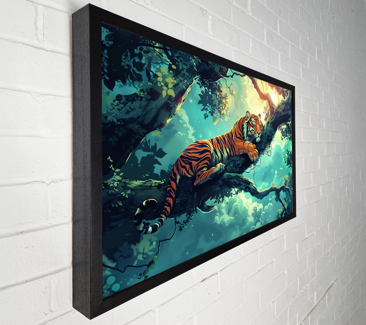 Teal Tiger Dreams Canvas Wall Art