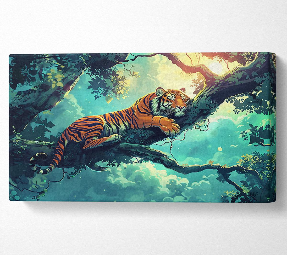 Teal Tiger Dreams Canvas Wall Art