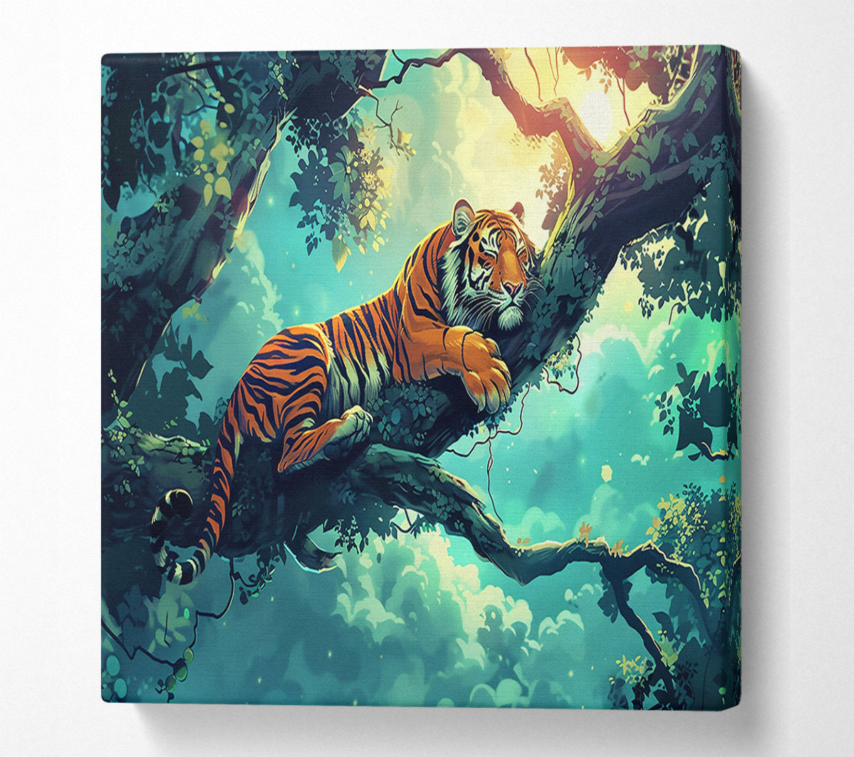 Teal Tiger Dreams Canvas Wall Art