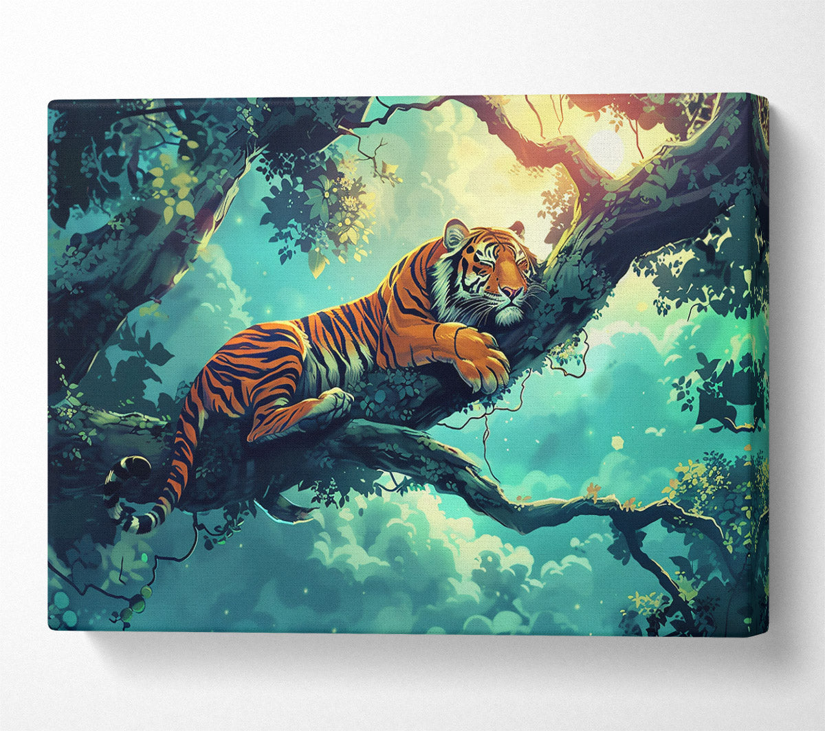 Teal Tiger Dreams Canvas Wall Art