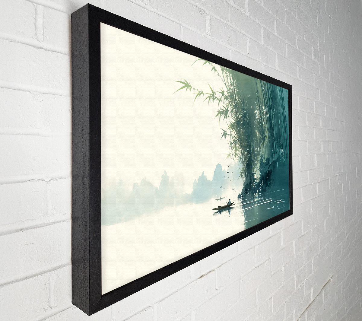 Teal Serenity In Bamboo Canvas Wall Art