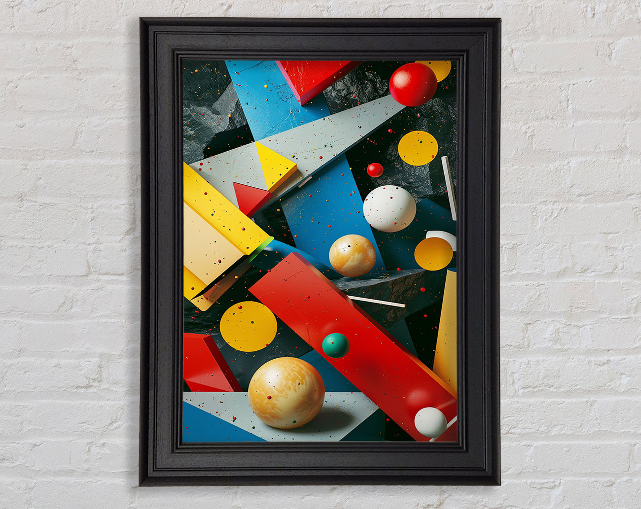 Abstract Shapes And Spheres Framed Print