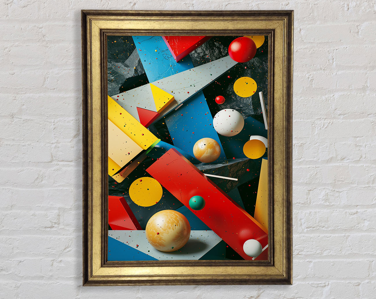 Abstract Shapes And Spheres Framed Print