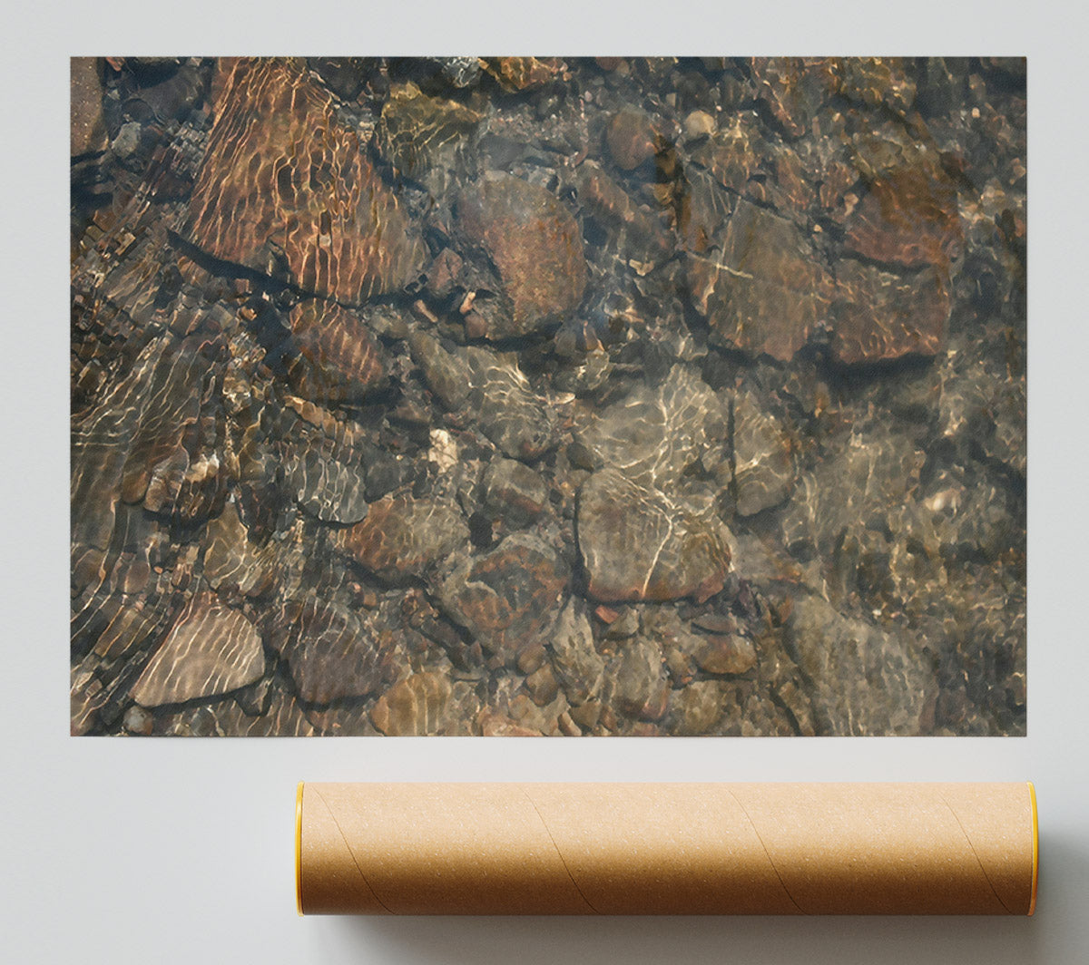 Golden Riverbed Reflections Poster