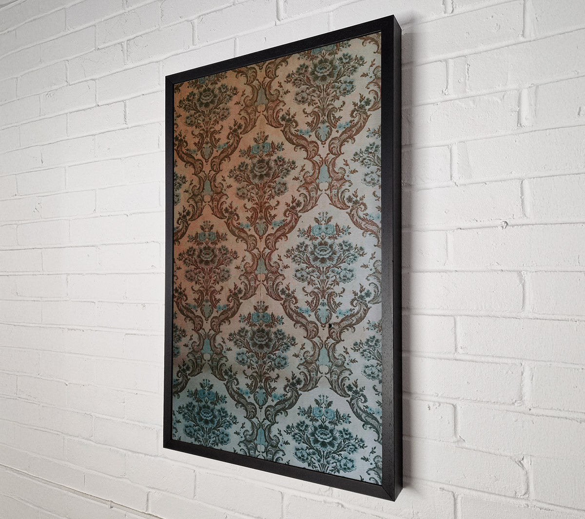 Teal Floral Tapestry Canvas Wall Art