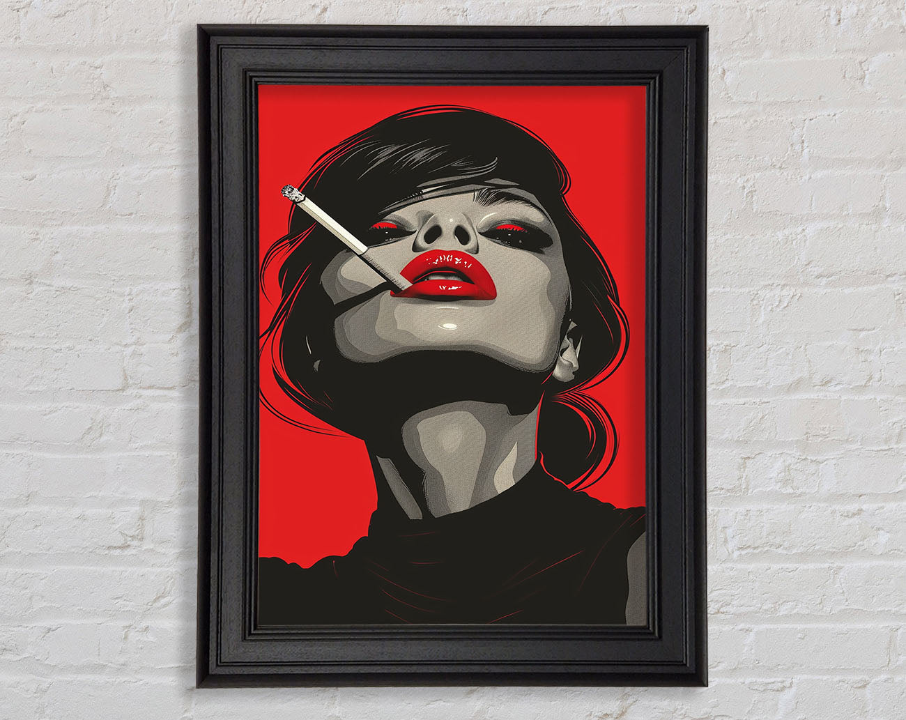 Abstract Woman Smoking Framed Print