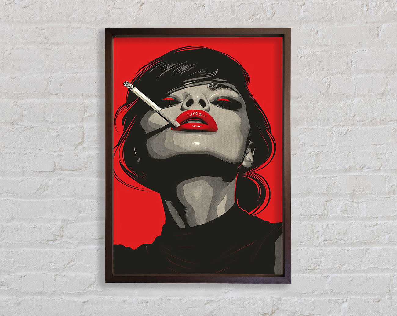 Abstract Woman Smoking Framed Print