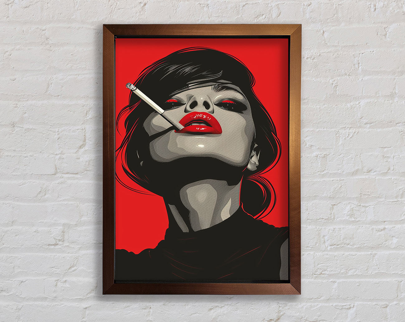 Abstract Woman Smoking Framed Print