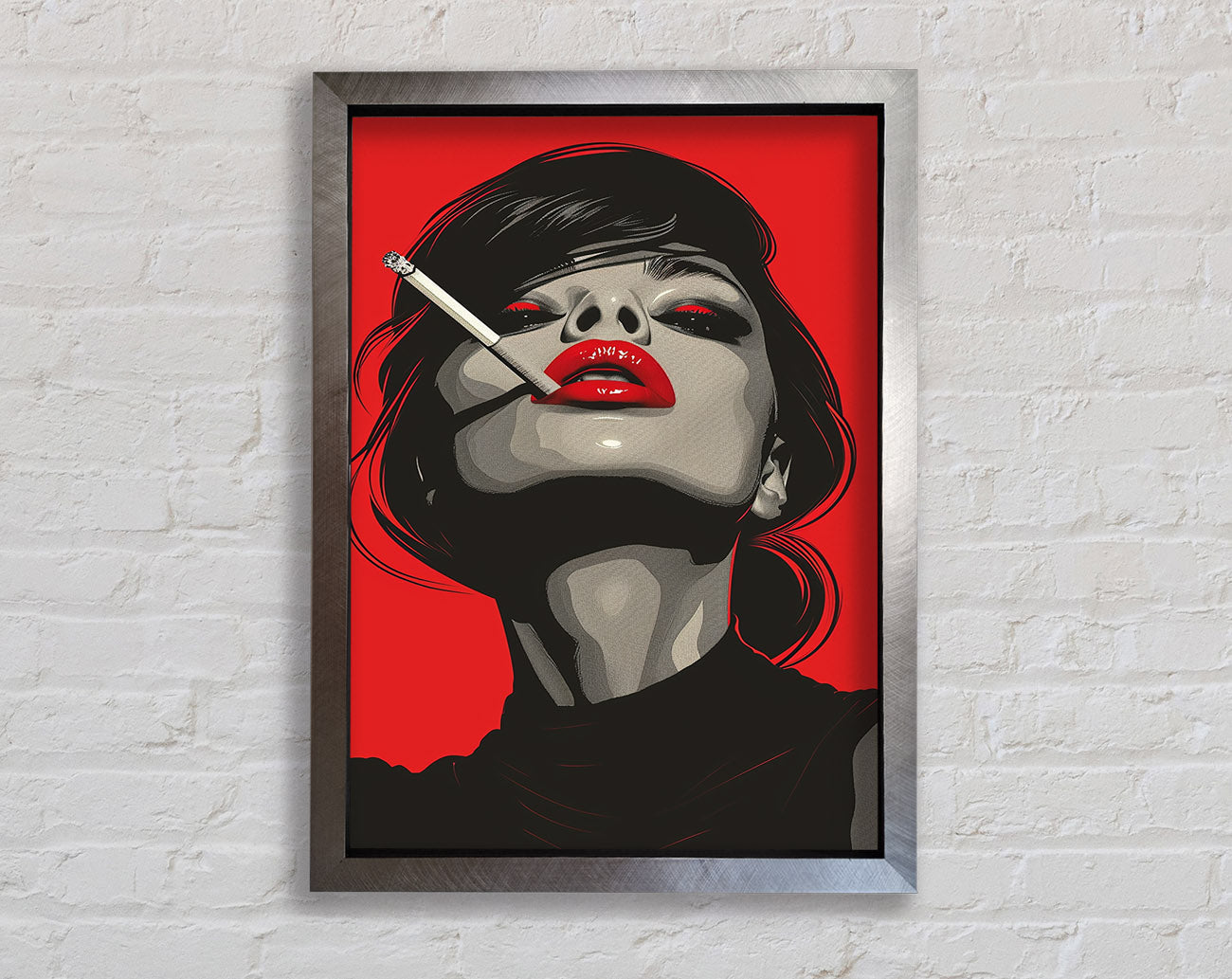 Abstract Woman Smoking Framed Print