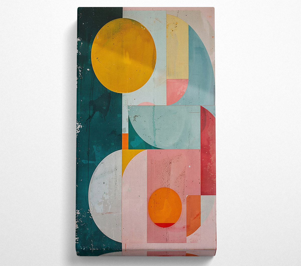 Pink Geometric Circles Canvas Wall Art