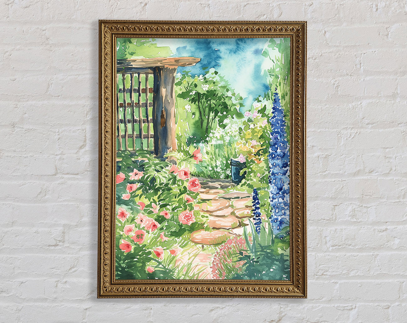 An English Garden Framed Print