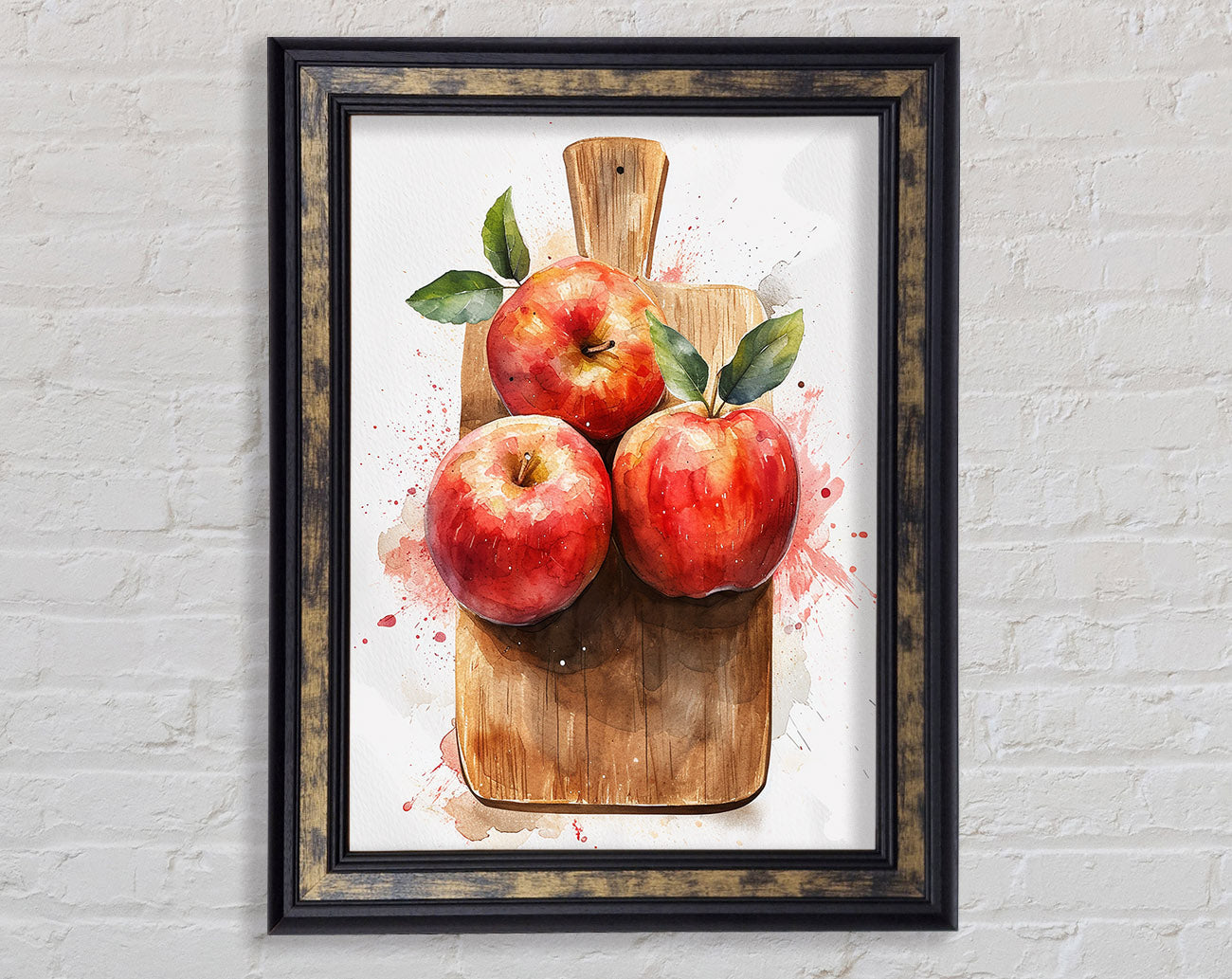 Apples On A Board Framed Print