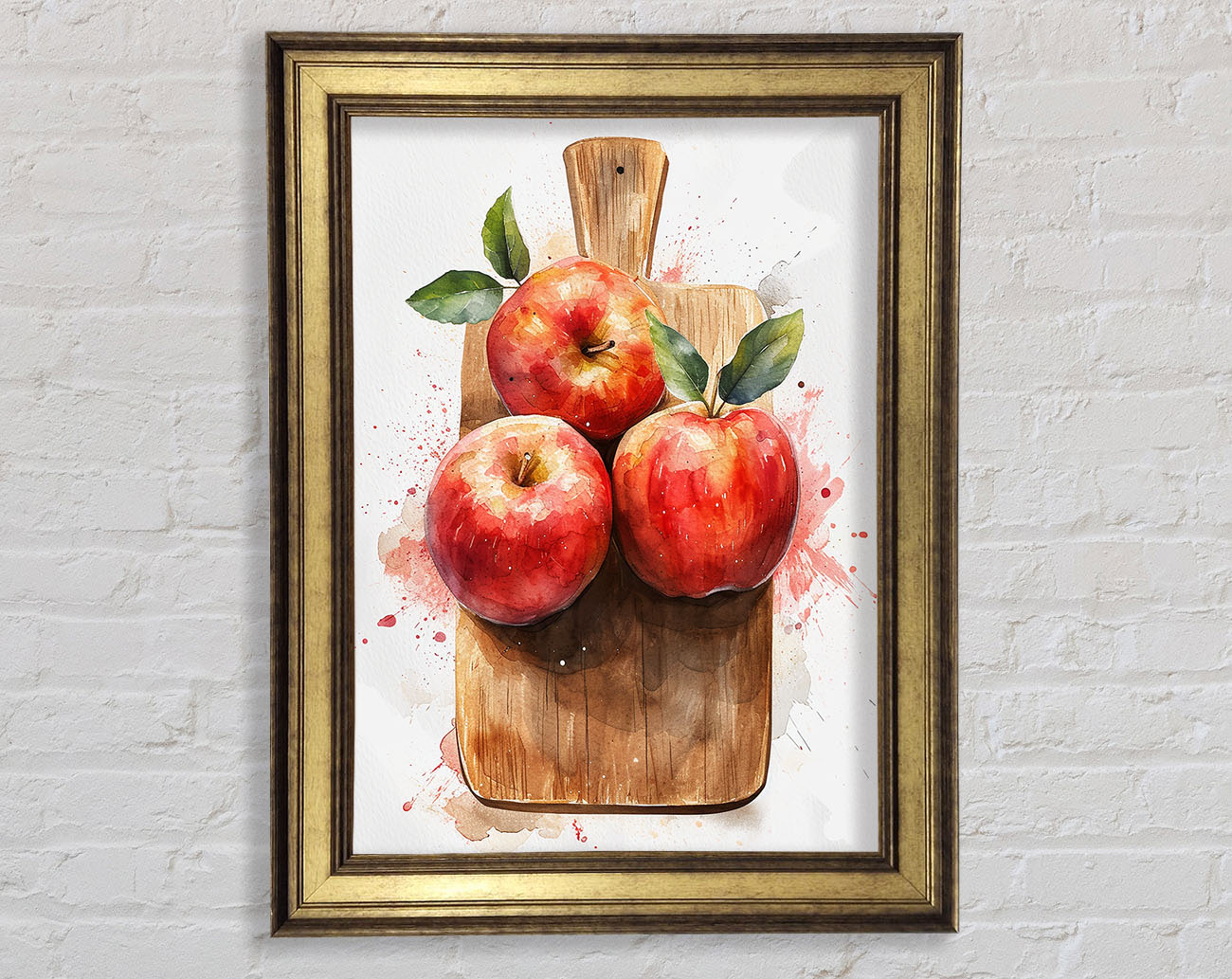Apples On A Board Framed Print