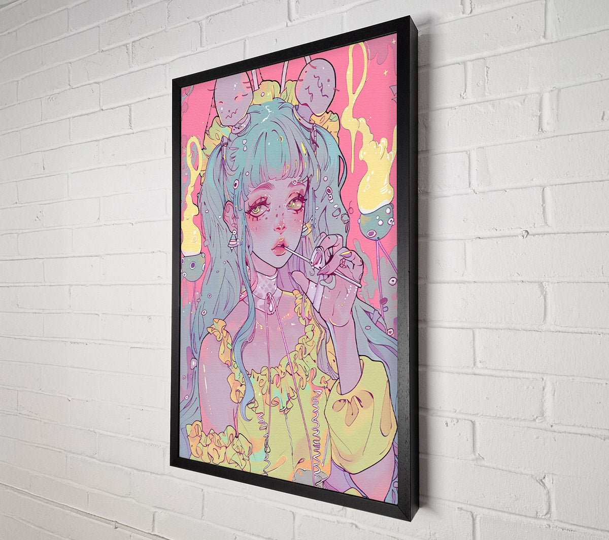 Pink Dream Girl Canvas Wall Art