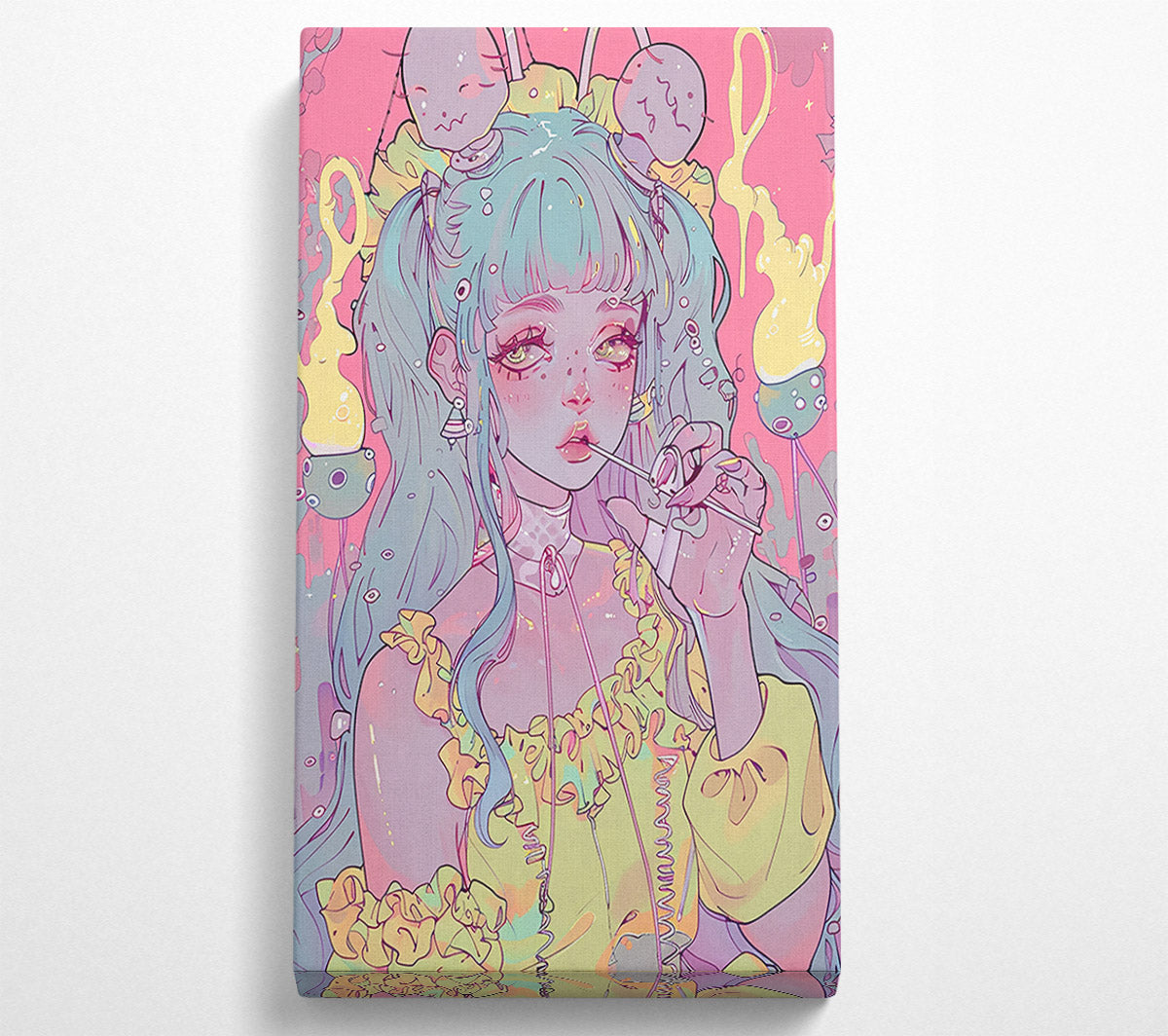 Pink Dream Girl Canvas Wall Art