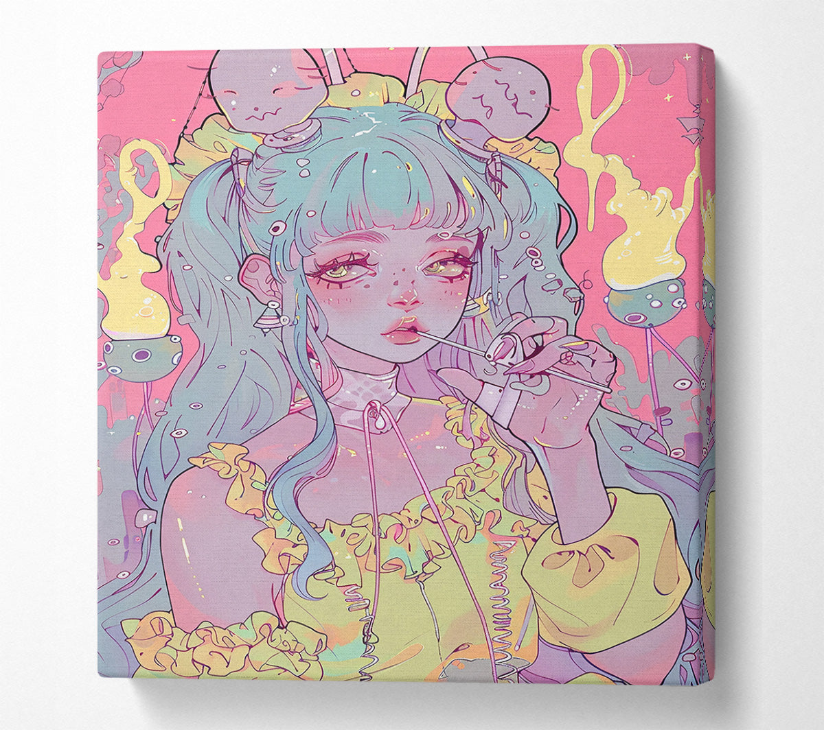Pink Dream Girl Canvas Wall Art
