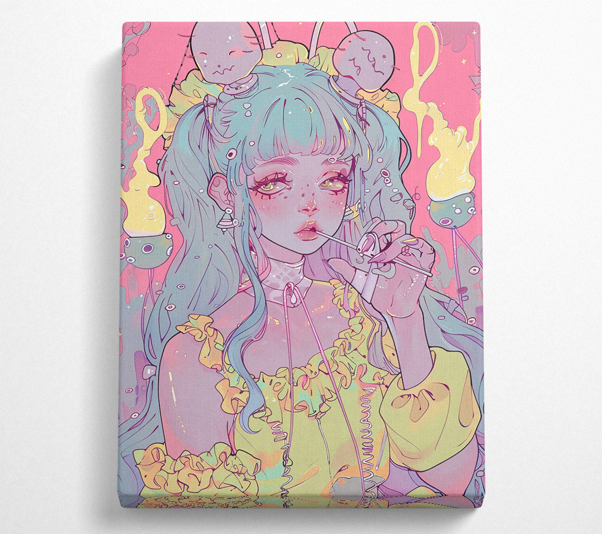 Pink Dream Girl Canvas Wall Art