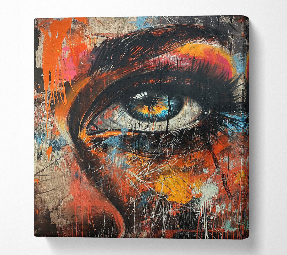 Orange Abstract Eye Canvas Art