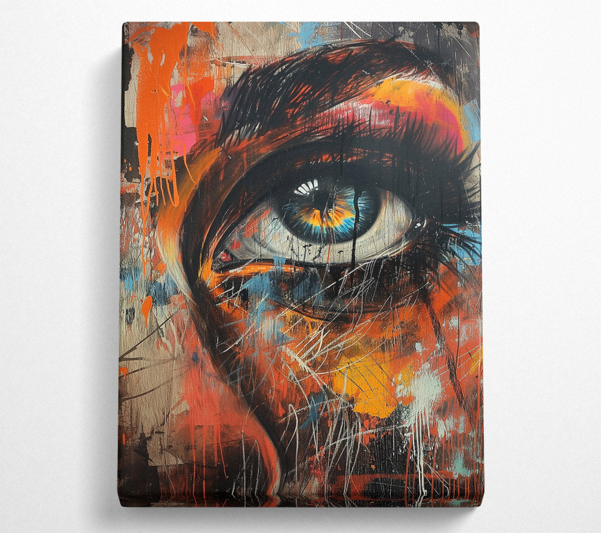 Orange Abstract Eye Canvas Art