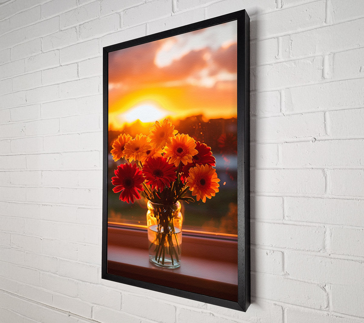 Red Sunset Blooms Canvas Wall Art