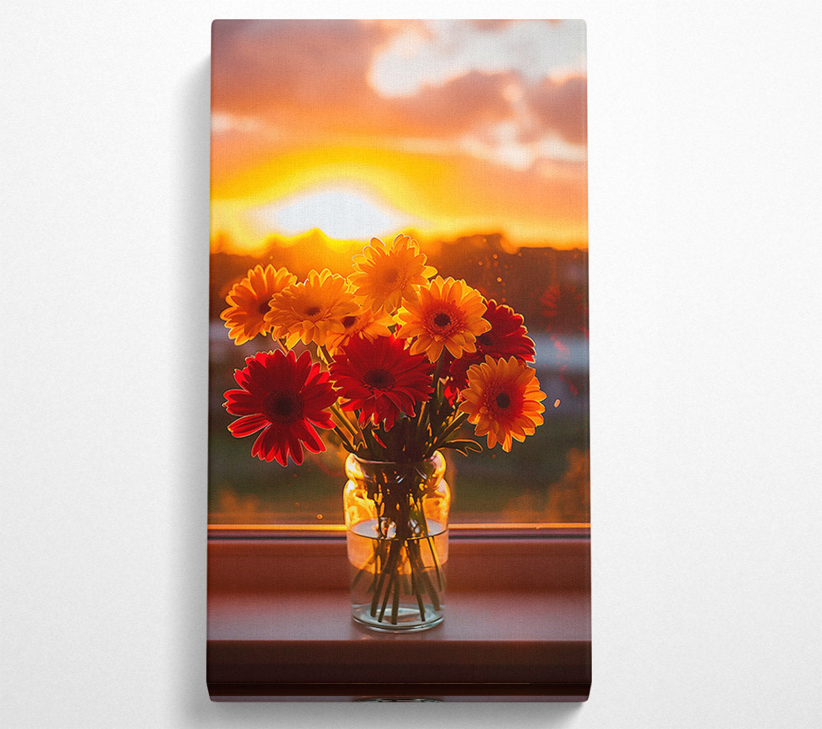 Red Sunset Blooms Canvas Wall Art