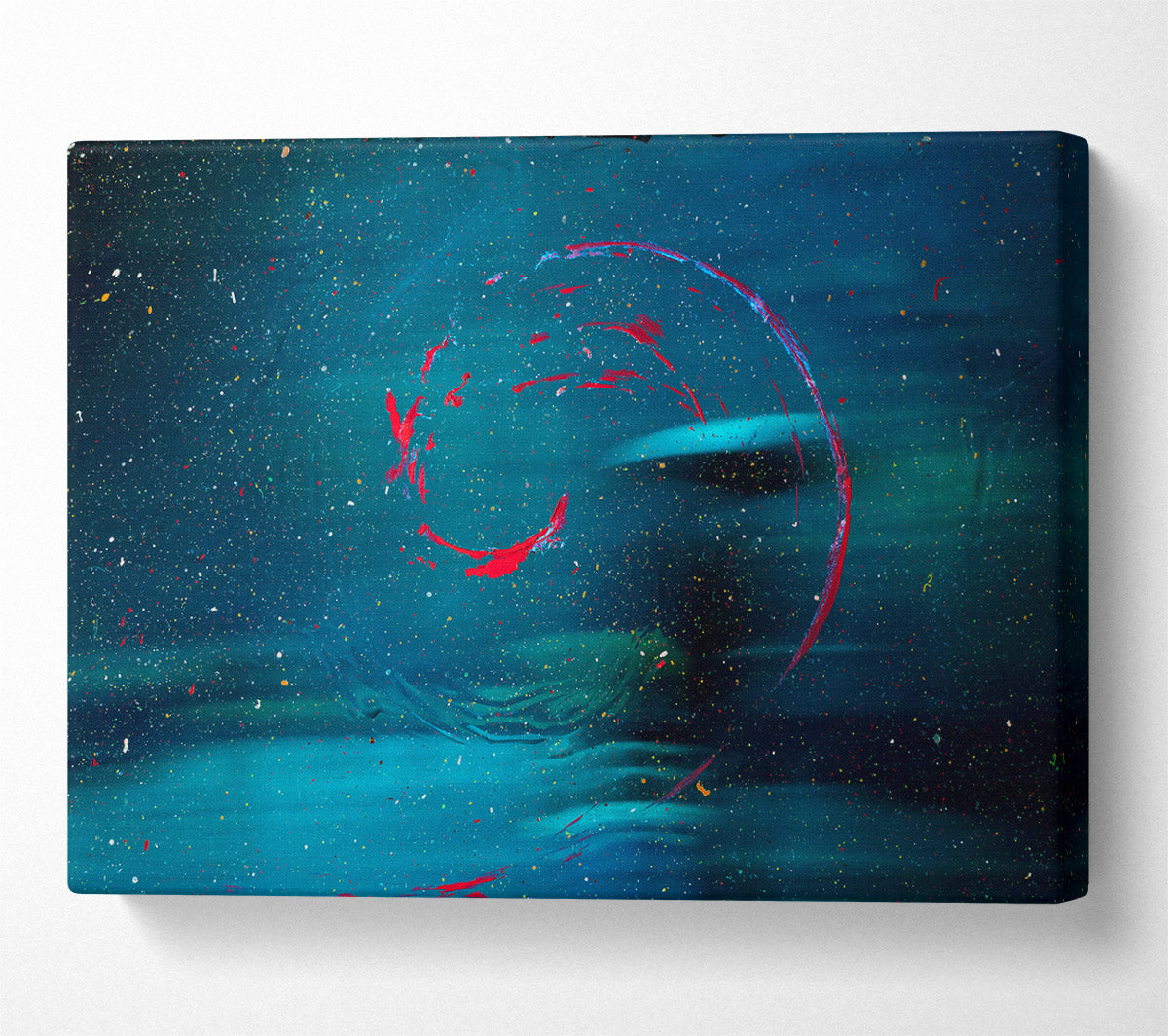 Teal Cosmic Swirl Canvas Art