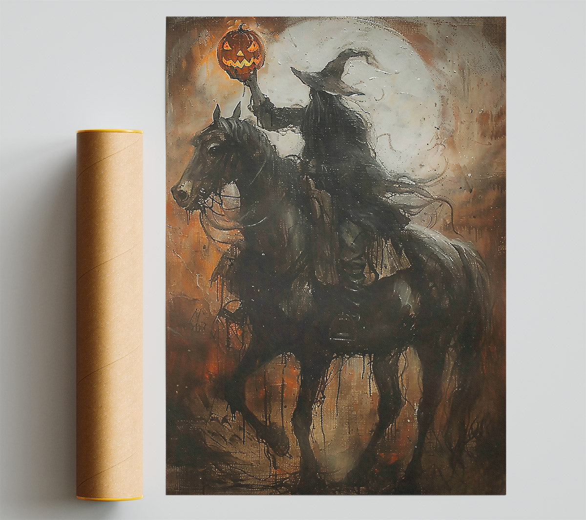 Crimson Pumpkin Rider Print